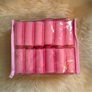 New set of 36 1” diameter Pink foam Hair Rollers in case